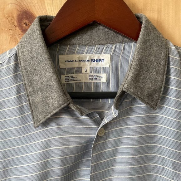 Comme des Garcons silk wool mens long sleeve shirt tiny spot - Picture 3 of 10